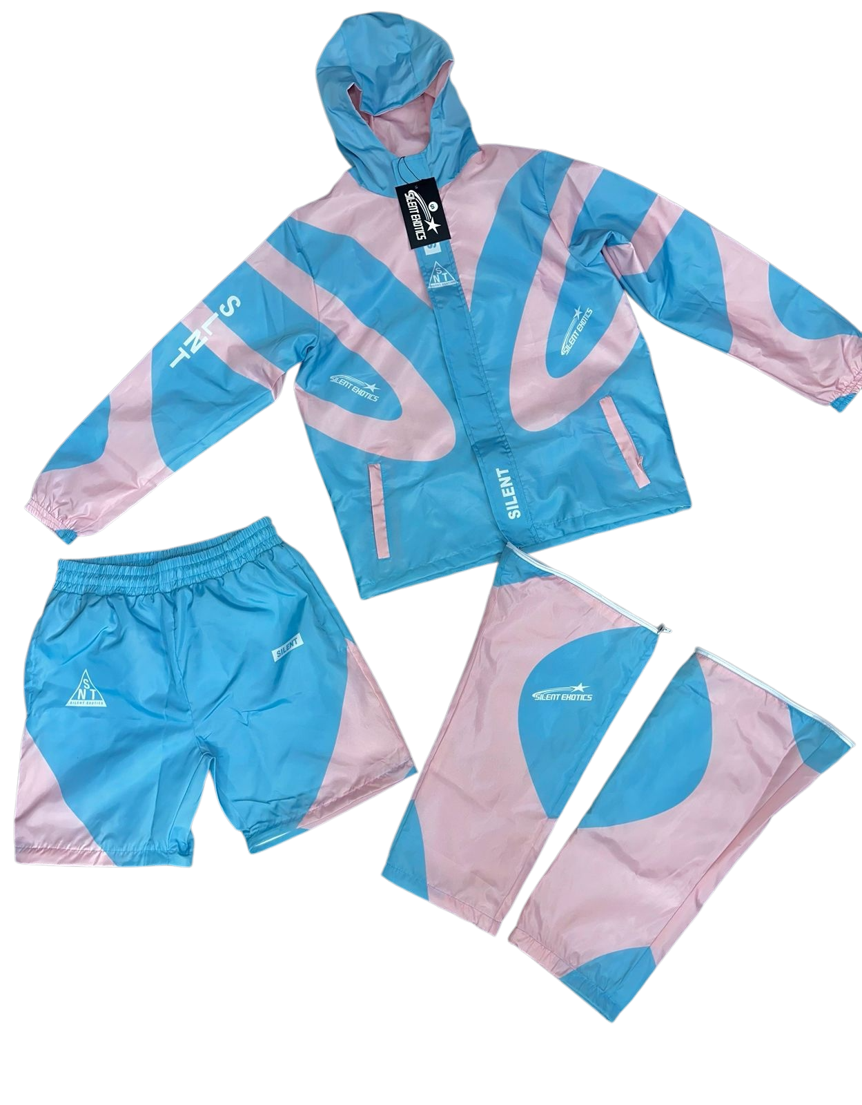 SILENT BLUE ZIP WINDBREAKER