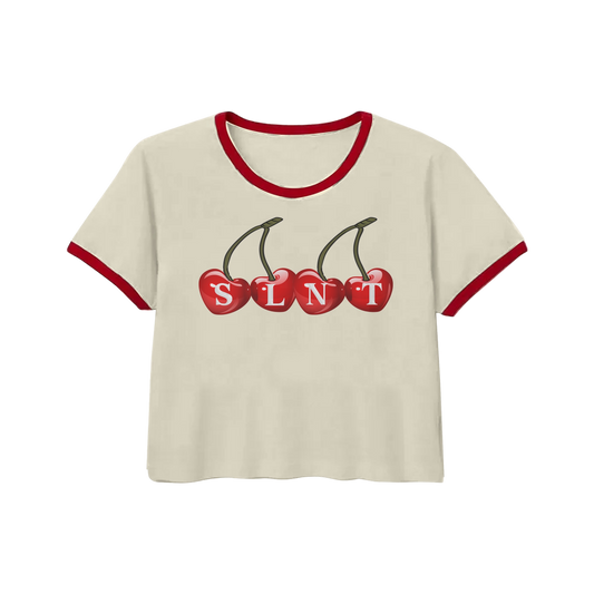 CREAM CHERRY TEE