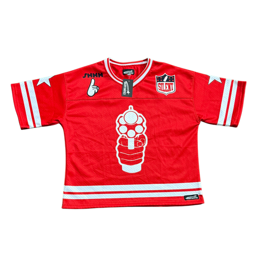 RED SILENT FOOTBALL JERSEY